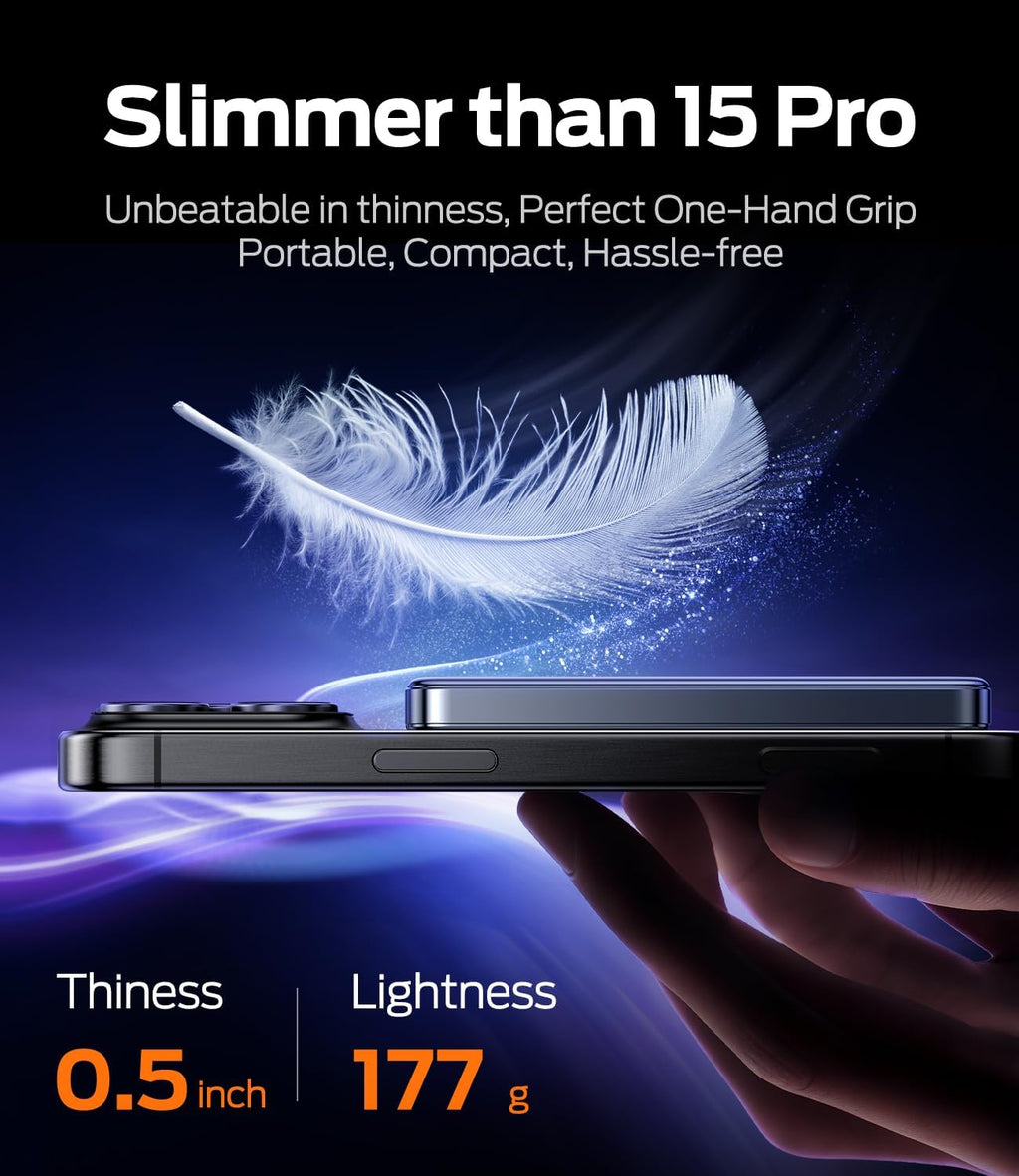 Ultra-Slim 10,000mAh Magnetic Power Bank - Fast Wireless Charger for iPhone 17/16/15/14/13/12 - Travel Essential in Slate Gray